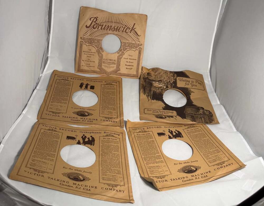 Vintage 78 RPM Record Sleeves Lot of 5 Victor and Brunswick